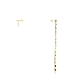 Short/long Silver Vermeil Glaring Earrings with Onyx and Zirconia