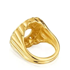 Signet ring with 18kt gold plating over silver Miranda