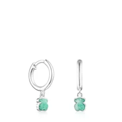 Silver and Amazonite Cool Color Earrings