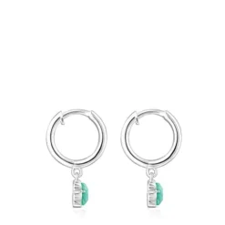 Silver and Amazonite Cool Color Earrings