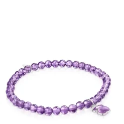 Silver and Amethyst Icon Color Bracelet