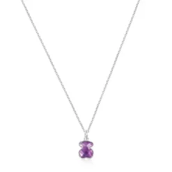 Silver and Amethyst Icon Color Necklace