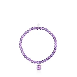 Silver and Amethyst Icon Color Bracelet