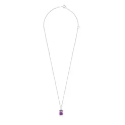 Silver and Amethyst Icon Color Necklace