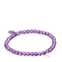 Silver and Amethyst Icon Color Bracelet