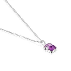 Silver and Amethyst Icon Color Necklace