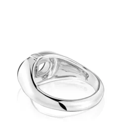 Silver and black enamel Signet ring TOUS MANIFESTO