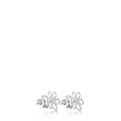 Silver and 0,35cm. pearls TOUS Maggie Earrings with Flower motif