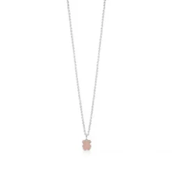 Silver and faceted rose quartz TOUS Color Necklace