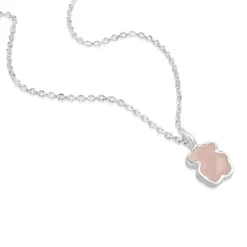 Silver and faceted rose quartz TOUS Color Necklace