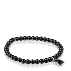 Silver and onyx TOUS Icon Color bracelet