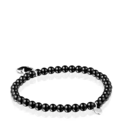 Silver and onyx TOUS Icon Color bracelet