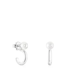 Silver and Pearl Icon Pearl Earrings
