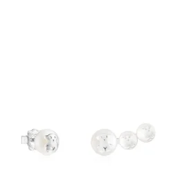 Silver and Pearl Icon Pearl Earrings