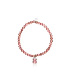 Silver and rhodonite TOUS Icon Color bracelet