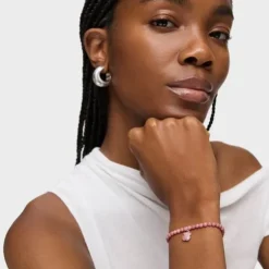 Silver and rhodonite TOUS Icon Color bracelet