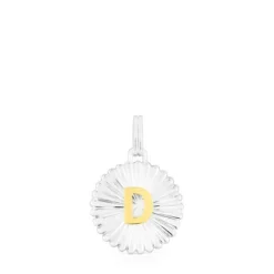 Silver and silver vermeil TOUS Alphabet letter D medallion Pendant