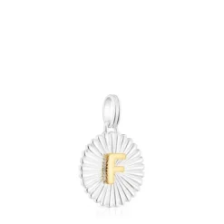 Silver and silver vermeil TOUS Alphabet letter F medallion Pendant