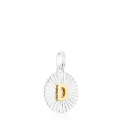 Silver and silver vermeil TOUS Alphabet letter D medallion Pendant