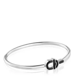 Silver Bangle with black motif TOUS MANIFESTO