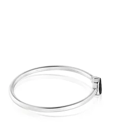 Silver Bangle with black motif TOUS MANIFESTO