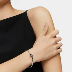 Silver Bangle with black motif TOUS MANIFESTO