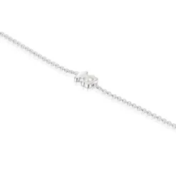 Silver bear chain Bracelet with a cultured pearl I-Bear