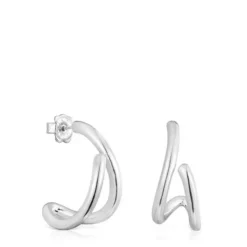 Silver Bent Hoop earrings
