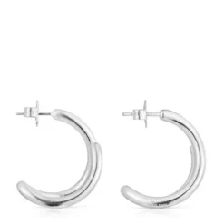 Silver Bent Hoop earrings