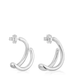 Silver Bent Hoop earrings