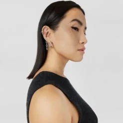 Silver Bent Hoop earrings