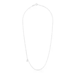 Silver Bold Bear Necklace with oval rings