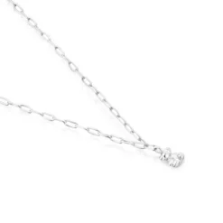 Silver Bold Bear Necklace with oval rings