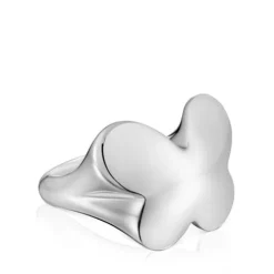 Silver Bold Motif butterfly Signet ring