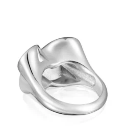 Silver Bold Motif butterfly Signet ring