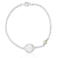 Silver Camee Bracelet with Pearl