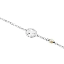 Silver Camee Bracelet with Pearl