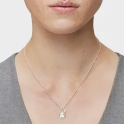 Silver Camee Necklace with Pearl