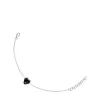 Silver Color Pills Heart bracelet with onyx