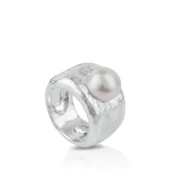 Silver Duna Ring with Pearl