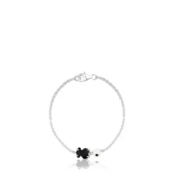 Silver Erma Bracelet with Onyx, Pearl ans Spinel