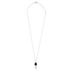 Silver Erma Necklace with Onyx, Pearl and Spinel