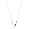 Silver Fragile Nature Necklace with Gemstones
