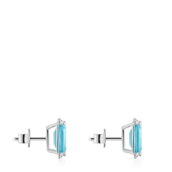 Silver Heart earrings with topaz Color Pills