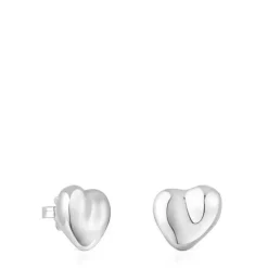 Silver heart motif Earrings Tabit