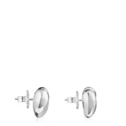 Silver heart motif Earrings Tabit