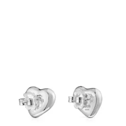 Silver heart motif Earrings Tabit