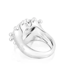 Silver heart Signet ring San Valentín