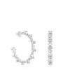 Silver hoop Earrings with bear motifs Bold Bear