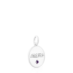 Silver Mama Medallion pendant with amethyst TOUS Mama